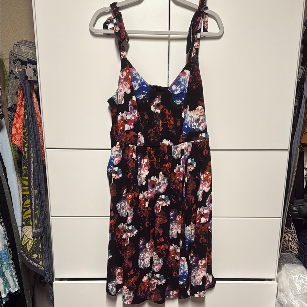 Torrid Black Dress with Multicolor Floral Pattern